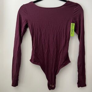 Sam Edelman Long Sleeve Bodysuit in Burgundy